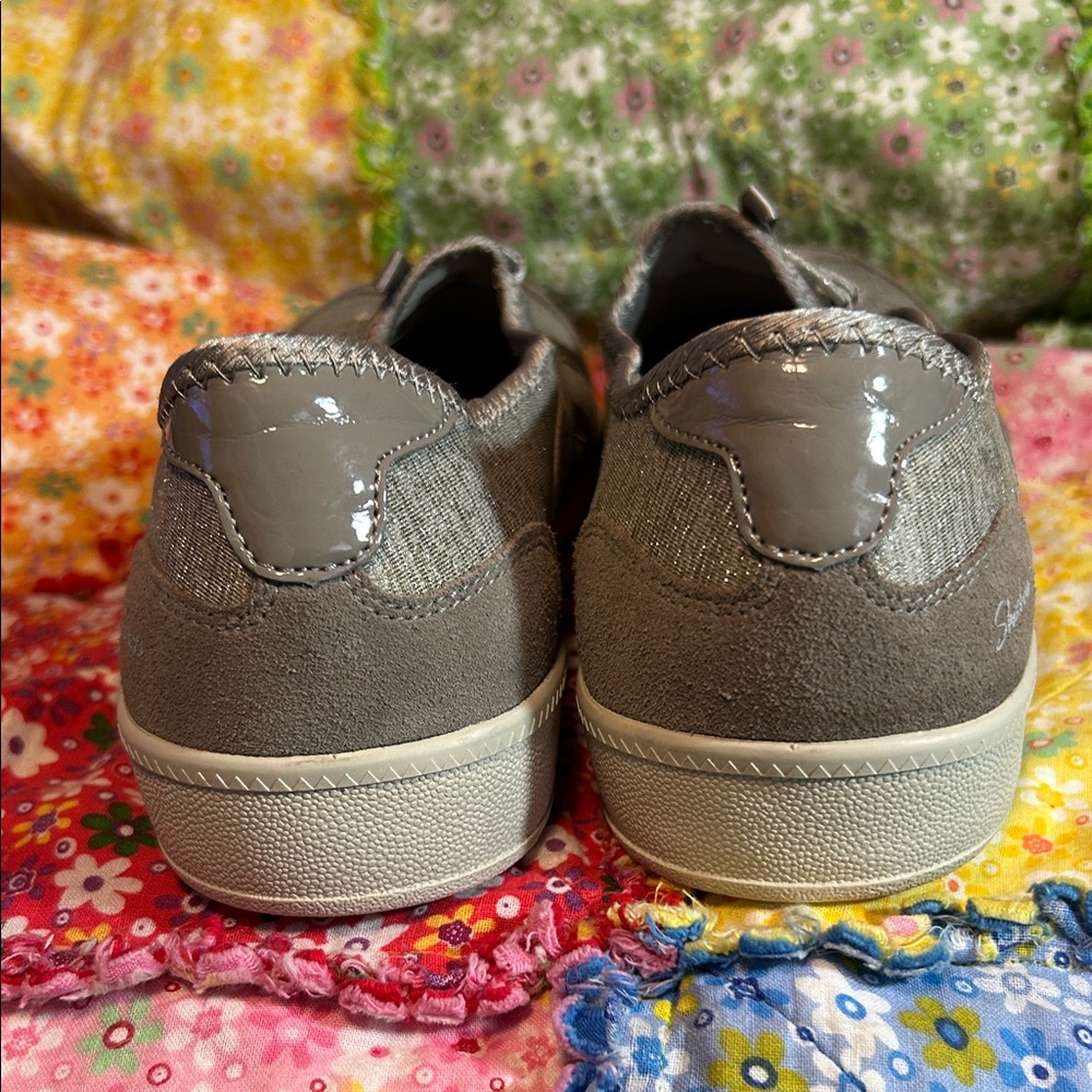 NWOB Skechers Women's Tan Sparkly Slip-On Air Cooled Memory Foam Sneakers, Sz 11 - Picture 3 of 10